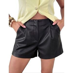 Dynamite Women’s Black Faux Leather High Rise Shorts Sz 4 NEW